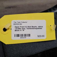 Open Front & Hind Boots, velcro *xc/like new, flattened/squished