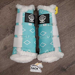 Pr Fleece Lined Closed Boots, velcro *like new