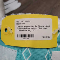 Pr Fleece Lined Closed Boots, velcro *like new