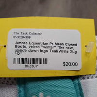 Pr Mesh Closed Boots, velcro "winter" *like new, upside down logo