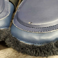 Pr Closed Boots, fleece lined, velcro *vgc, curled & peeled edges, clean, linty velcro