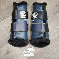 Pr Closed Boots, fleece lined, velcro *vgc, curled & peeled edges, clean, linty velcro
