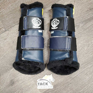 Pr Closed Boots, fleece lined, velcro *vgc, curled & peeled edges, clean, linty velcro