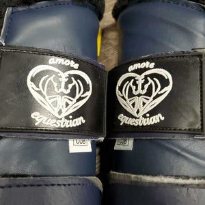 Pr Closed Boots, fleece lined, velcro *vgc, curled & peeled edges, clean, linty velcro