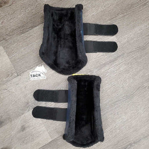 Pr Closed Boots, fleece lined, velcro *vgc, curled & peeled edges, clean, linty velcro
