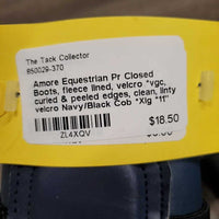 Pr Closed Boots, fleece lined, velcro *vgc, curled & peeled edges, clean, linty velcro
