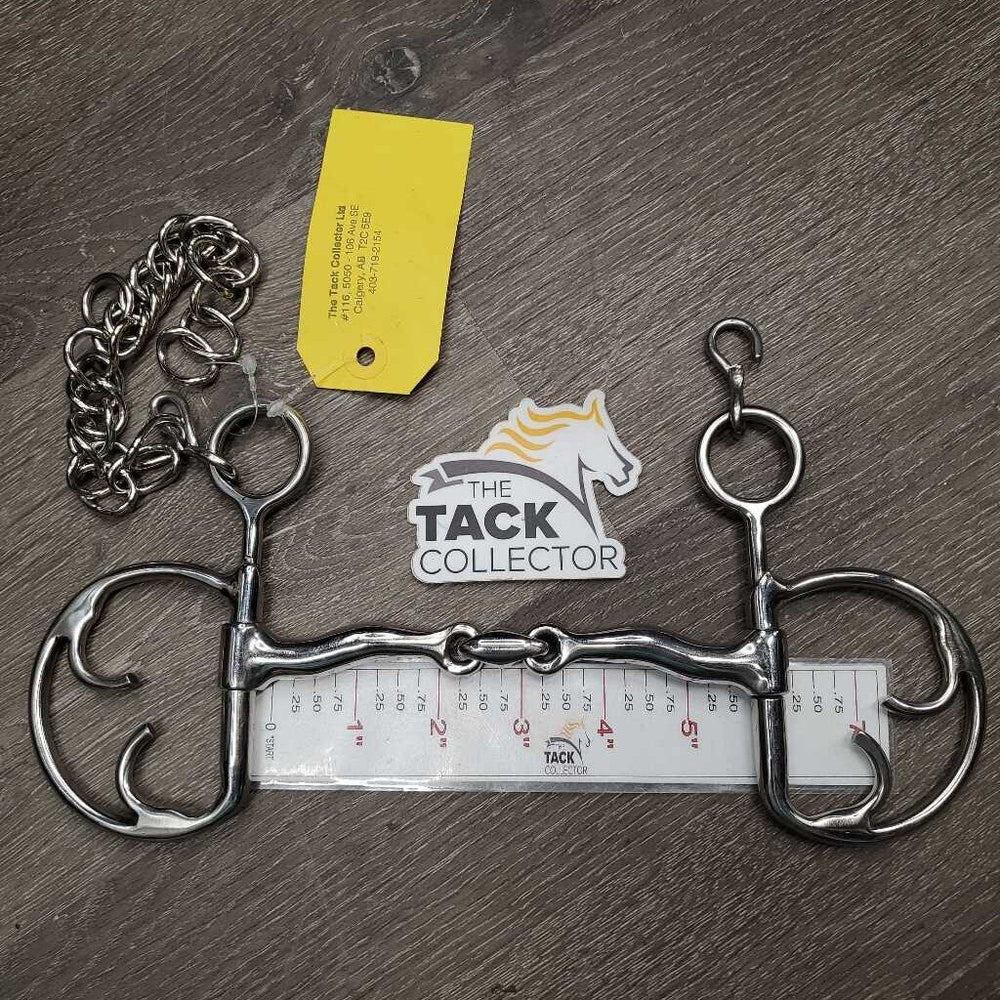 Kimblehook French Link, Center Lozenge Bit, chain *xc/like new, clean, mnr scratches, uneven hooks