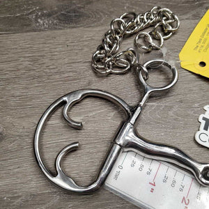 Kimblehook French Link, Center Lozenge Bit, chain *xc/like new, clean, mnr scratches, uneven hooks