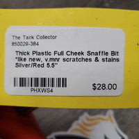 Thick Plastic Full Cheek Snaffle Bit *like new, v.mnr scratches & stains
