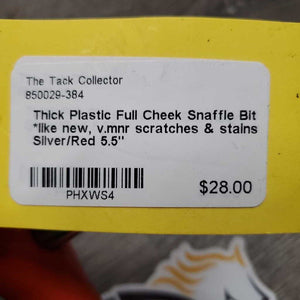 Thick Plastic Full Cheek Snaffle Bit *like new, v.mnr scratches & stains