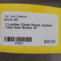 2 Leather Cheek Pieces, buckles *new
