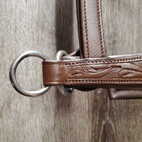 "Pogo" Tooled Western Style Padded Monocrown Side Pull, chin pad *new, tags *No Reins
