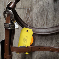 "Pogo" Tooled Western Style Padded Monocrown Side Pull, chin pad *new, tags *No Reins
