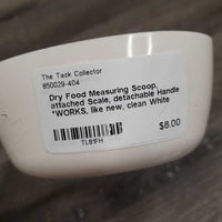 Dry Food Measuring Scoop, attached Scale, detachable Handle *WORKS, like new, clean
