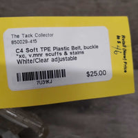 Soft TPE Plastic Belt, buckle *xc, v.mnr scuffs & stains
