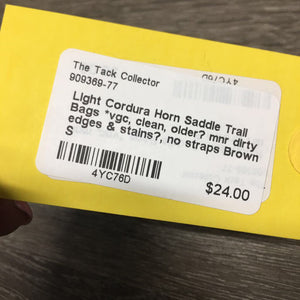 Light Cordura Horn Saddle Trail Bags *vgc, clean, older? mnr dirty edges & stains?, no straps
