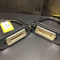 Pr Hvy Stirrup Irons, Grips *vgc/gc, clean, scuffs, rust spots, scratches, film

