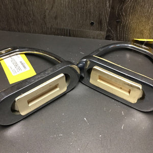 Pr Hvy Stirrup Irons, Grips *vgc/gc, clean, scuffs, rust spots, scratches, film
