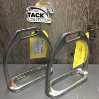 Pr Stirrup Irons *fair, vrusty, peeled, no grips, clean, reside
