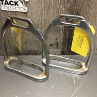 Pr Stirrup Irons *fair, vrusty, peeled, no grips, clean, reside
