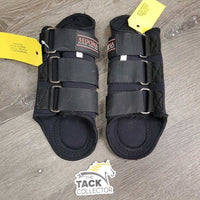 Closed Neoprene Front Boots, velcro *vgc, clean, mnr stain, loose thread, hair & edge rubs
