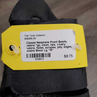 Closed Neoprene Front Boots, velcro *gc, clean, rips, v.hairy velcro, holes, scrapes, pilly edges, stains
