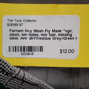 Hvy Mesh Fly Mask *vgc, clean, sm holes, mnr hair, missing label, mnr dirt?residue