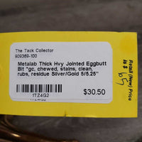 Thick Hvy Jointed Eggbutt Bit *gc, chewed, stains, clean, rubs, residue
