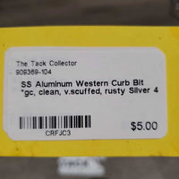 SS Aluminum Western Curb Bit *gc, clean, v.scuffed, rusty
