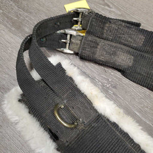 Light Nylon Web & Fleece Lined Synthetic Lungeing Surcingle, Girth, 10 Rings *gc, dirt, faded, stains, mnr frayed holes, rust