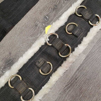 Light Nylon Web & Fleece Lined Synthetic Lungeing Surcingle, Girth, 10 Rings *gc, dirt, faded, stains, mnr frayed holes, rust
