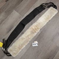 Light Nylon Web & Fleece Lined Synthetic Lungeing Surcingle, Girth, 10 Rings *gc, dirt, faded, stains, mnr frayed holes, rust
