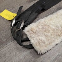 Light Nylon Web & Fleece Lined Synthetic Lungeing Surcingle, Girth, 10 Rings *gc, dirt, faded, stains, mnr frayed holes, rust