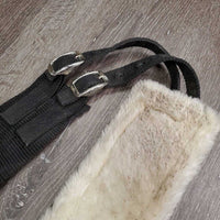 Light Nylon Web & Fleece Lined Synthetic Lungeing Surcingle, Girth, 10 Rings *gc, dirt, faded, stains, mnr frayed holes, rust
