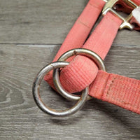 Nylon Halter, slip nose *gc/fair, dirt, residue, v.faded, stiff, rough, mnr rust, shedding/peeling