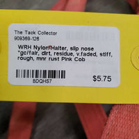 Nylon Halter, slip nose *gc/fair, dirt, residue, v.faded, stiff, rough, mnr rust, shedding/peeling