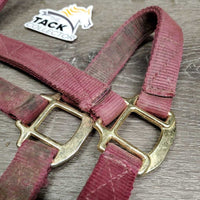 Thick Nylon Halter, snap, adj *gc/fair, faded, dirty, frayed holes, rubs, stains, snags
