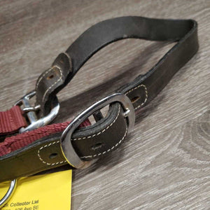 Nylon Breakaway Halter, adj, snap, leather Crown *gc, dirt?stains, rubs, crown: cracked & v.stiff