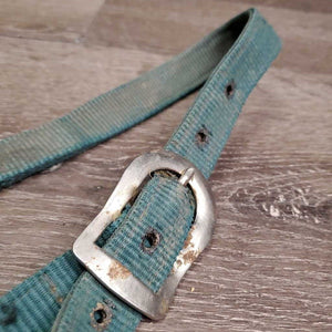 Stiff Nylon Halter, spring snap *fair, v.rusty, faded, stains, dirty