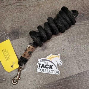 Narrow Short Nylon Lead Rope, tiny snap *fair, v.rusty, rubs, frays & snags, bent fastener