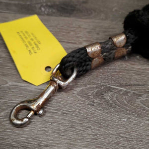 Narrow Short Nylon Lead Rope, tiny snap *fair, v.rusty, rubs, frays & snags, bent fastener