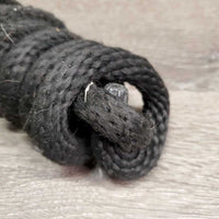 Narrow Short Nylon Lead Rope, tiny snap *fair, v.rusty, rubs, frays & snags, bent fastener