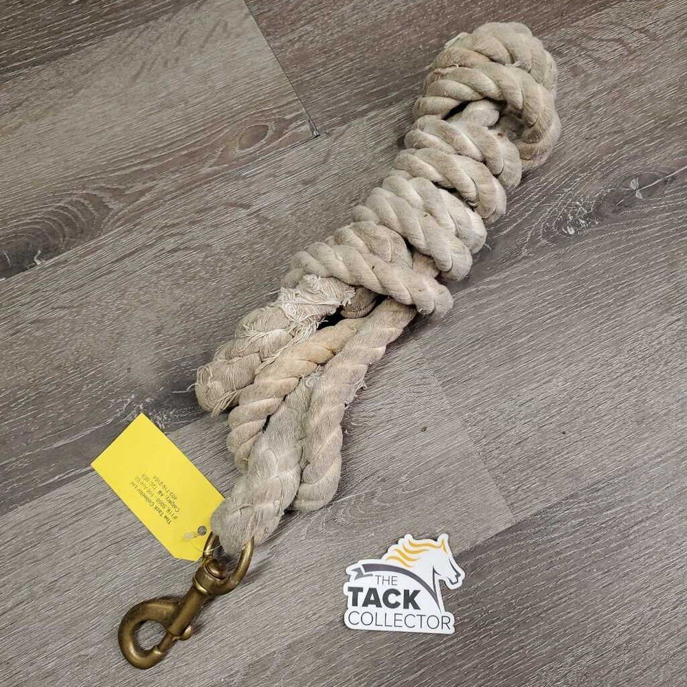 Thick Cotton Lead Rope, Brass snap *gc/fair, stains, dingy, cut?v.frayed