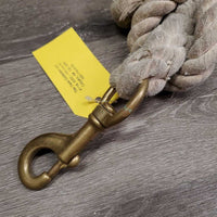 Thick Cotton Lead Rope, Brass snap *gc/fair, stains, dingy, cut?v.frayed
