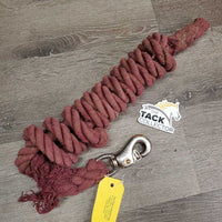 Thick Cotton Lead Rope, Bull Snap *gc, v.dirty, rusty, faded, snags, rubs, frays, knotted