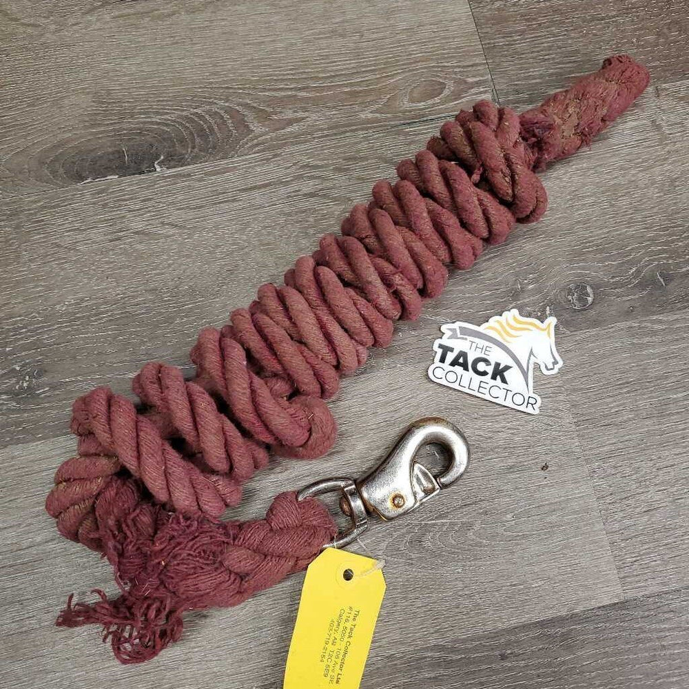 Thick Cotton Lead Rope, Bull Snap *gc, v.dirty, rusty, faded, snags, rubs, frays, knotted