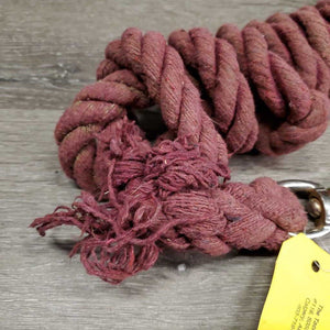 Thick Cotton Lead Rope, Bull Snap *gc, v.dirty, rusty, faded, snags, rubs, frays, knotted