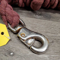 Thick Cotton Lead Rope, Bull Snap *gc, v.dirty, rusty, faded, snags, rubs, frays, knotted