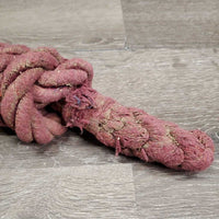 Thick Cotton Lead Rope, Bull Snap *gc, v.dirty, rusty, faded, snags, rubs, frays, knotted
