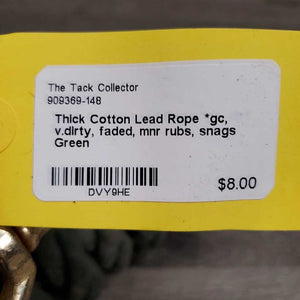 Thick Cotton Lead Rope *gc, v.dirty, faded, mnr rubs, snags